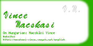 vince macskasi business card